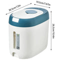 Airtight Rice Storage Container, 10 kg Capacity - Blue - view 4