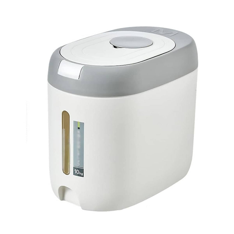 Airtight Rice Storage Container, 10 kg Capacity - Grey