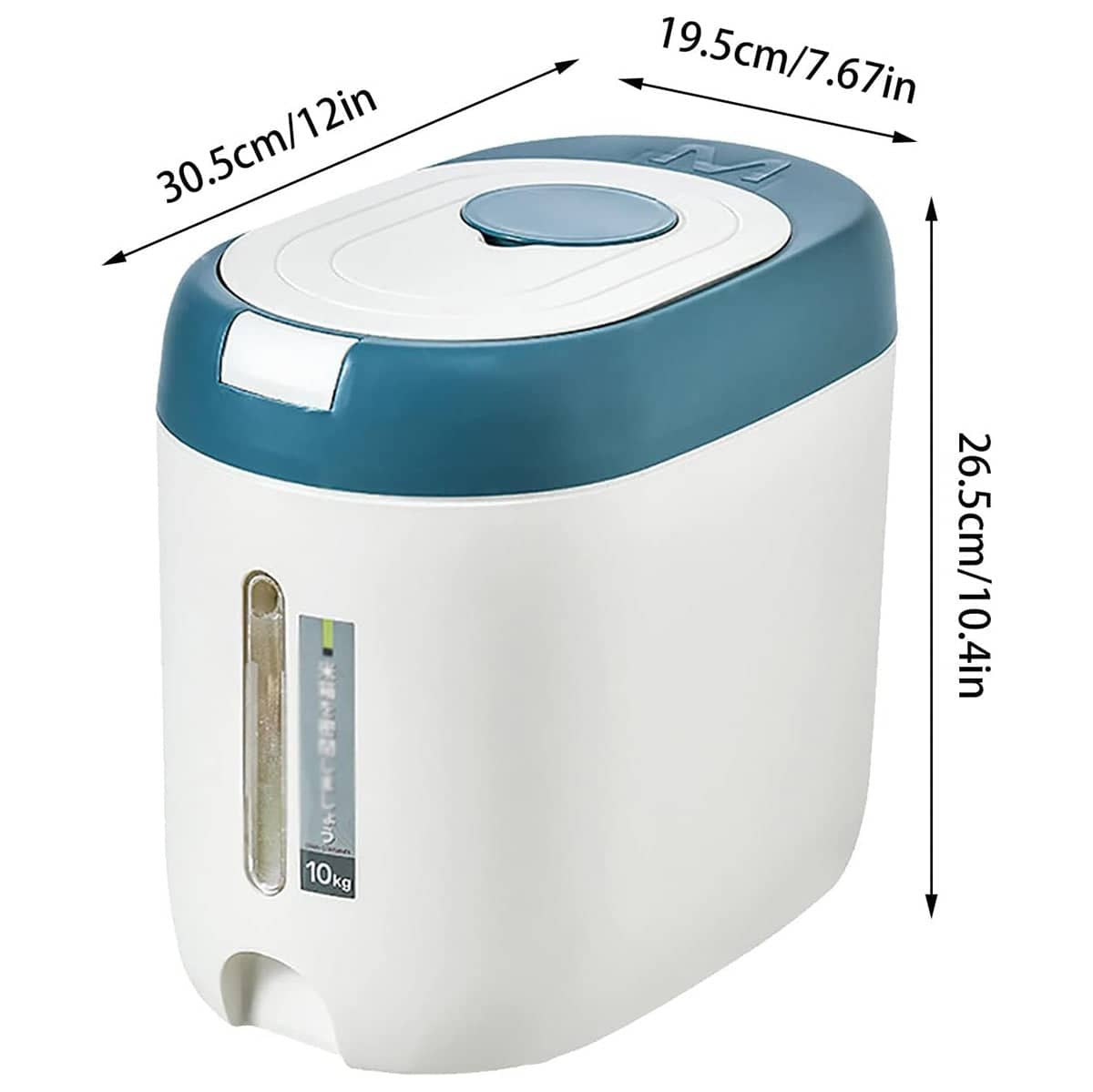 Airtight Rice Storage Container, 10 kg Capacity - Grey - view 4