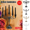 Alloy Candelabra Candle Holder Stand for Weddings and Home Decor - 3 Arm, Silver - view 2