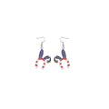 Alloy Drop Earrings - Stars and Stripes Rabbit Ears
