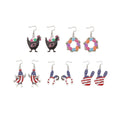 Alloy Drop Earrings - Stars and Stripes Rabbit Ears - view 3