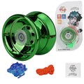Alloy Metal Yo-Yo with Ball Bearing, Spare String and Finger Guard - Green