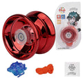 Alloy Metal Yo-Yo with Ball Bearing, Spare String and Finger Guard - Red