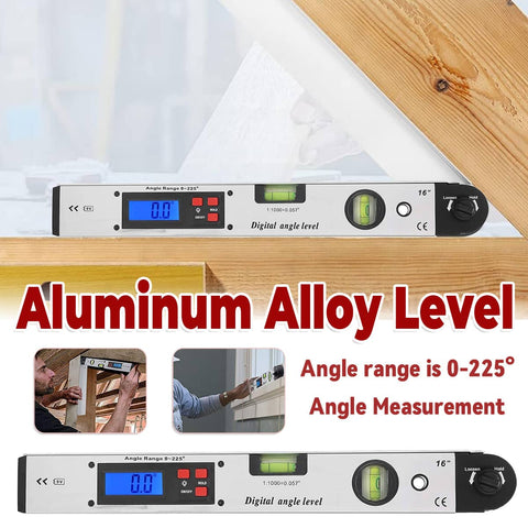 Aluminium Alloy Digital Angle Ruler Level High Precision for Construction and Woodworking