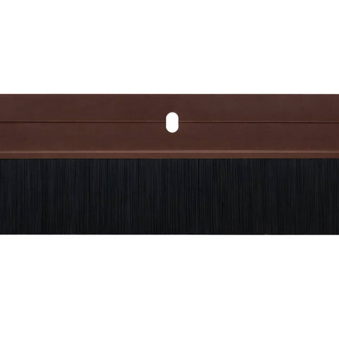 Aluminium Alloy Door Bottom Brush Seal, 30 mm Brush - Brown