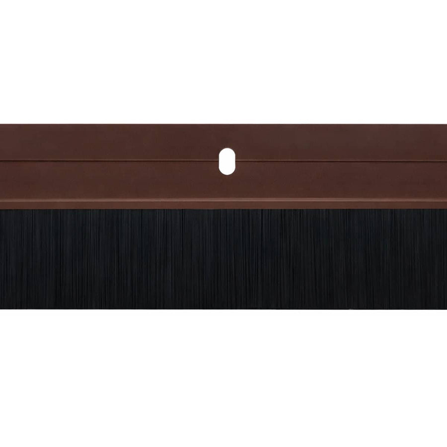Aluminium Alloy Door Bottom Brush Seal, 30 mm Brush - Brown