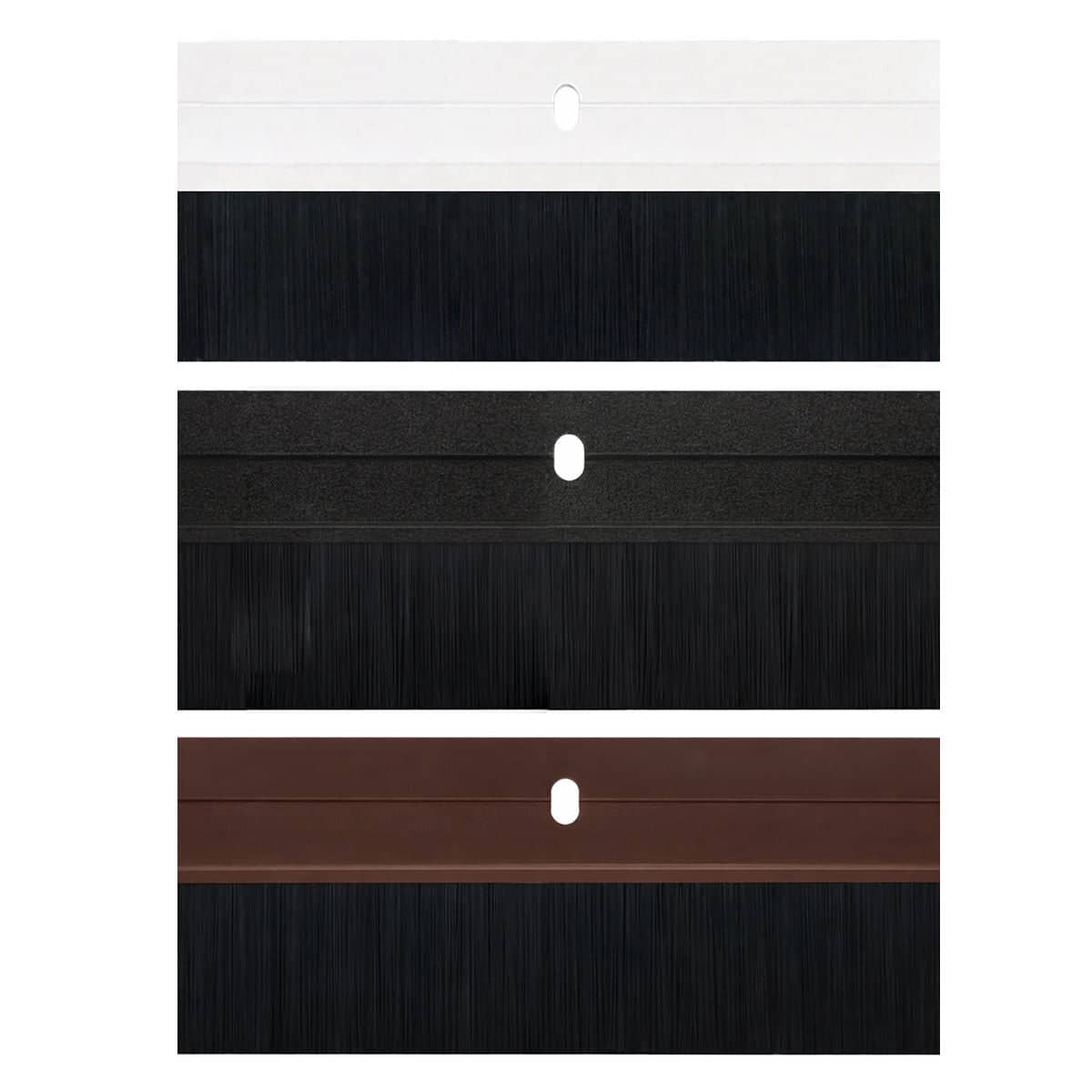 Aluminium Alloy Door Bottom Brush Seal, 30 mm Brush - White - view 3