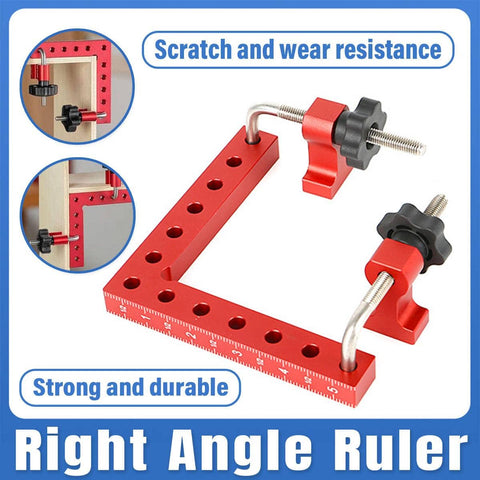 Aluminium Alloy Right-Angle Ruler with Clamps - 14 x 14 cm