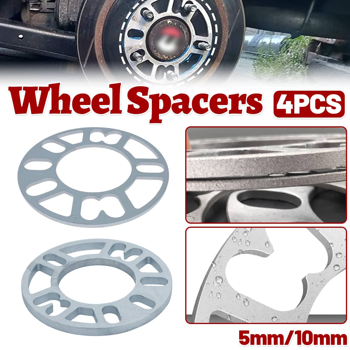 Aluminium Alloy Wheel Spacers Set of 4 for Car Rim Modification - 10mm - view 2