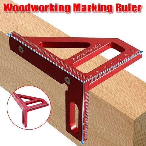 Aluminium Alloy Woodworking Scribe Triangle Ruler, Metric
