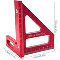Aluminium Alloy Woodworking Scribe Triangle Ruler, Metric - view 3