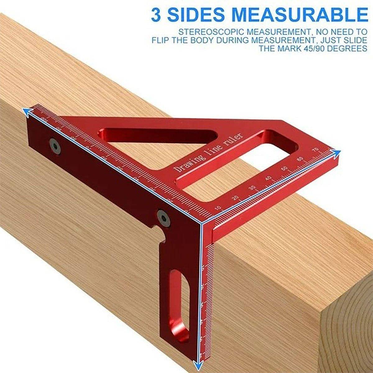 Aluminium Alloy Woodworking Scribe Triangle Ruler, Metric - view 5
