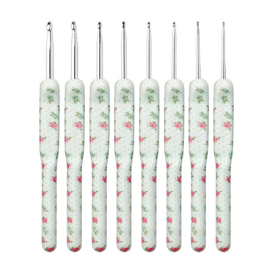 Aluminium Crochet Hook Set, 8 Sizes 2.5-6 mm - White
