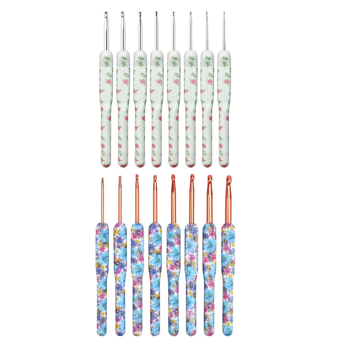 Aluminium Crochet Hook Set, 8 Sizes 2.5-6 mm - White - view 3