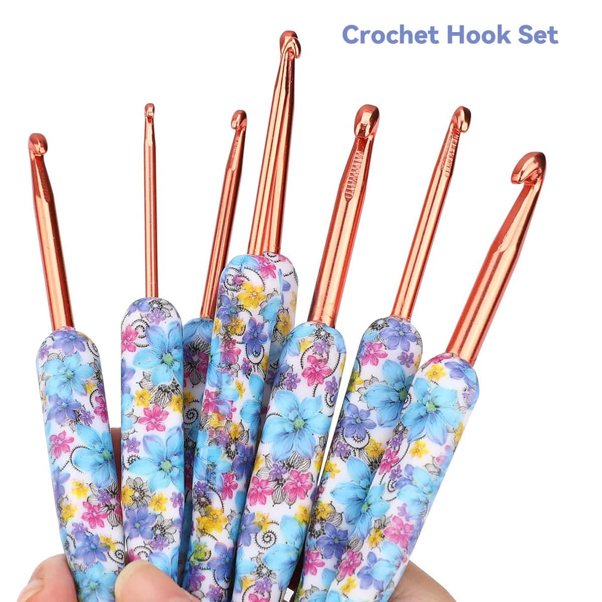 Aluminium Crochet Hook Set, 8 Sizes 2.5-6 mm - White - view 5