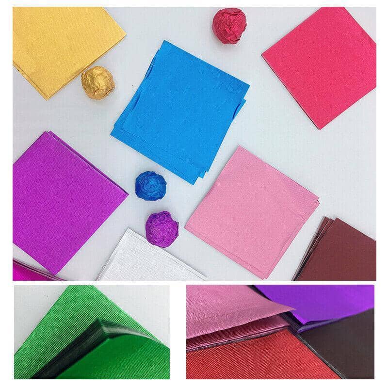 Aluminium Foil Chocolate Wrappers 20 x 20 cm, Pack of 100 - Purple Gloss - view 4