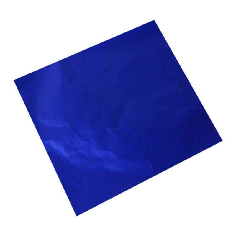 Aluminium Foil Chocolate Wrappers - Large (15cm), Blue Gloss, Pack of 100