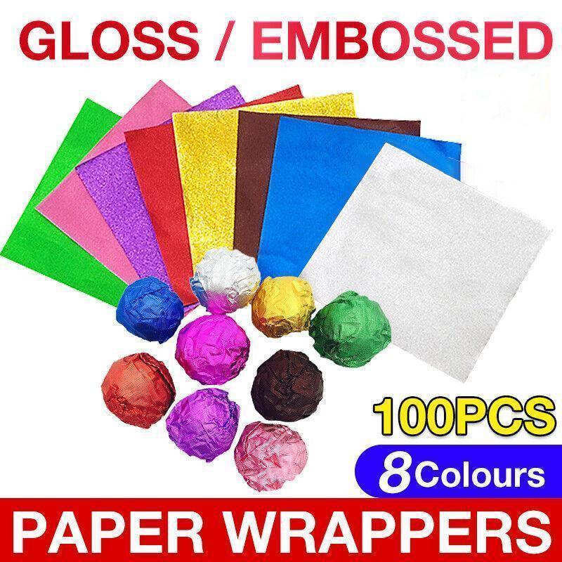 Aluminium Foil Chocolate Wrappers - Large (15cm), Brown Embossed, Pack of 100 - view 2