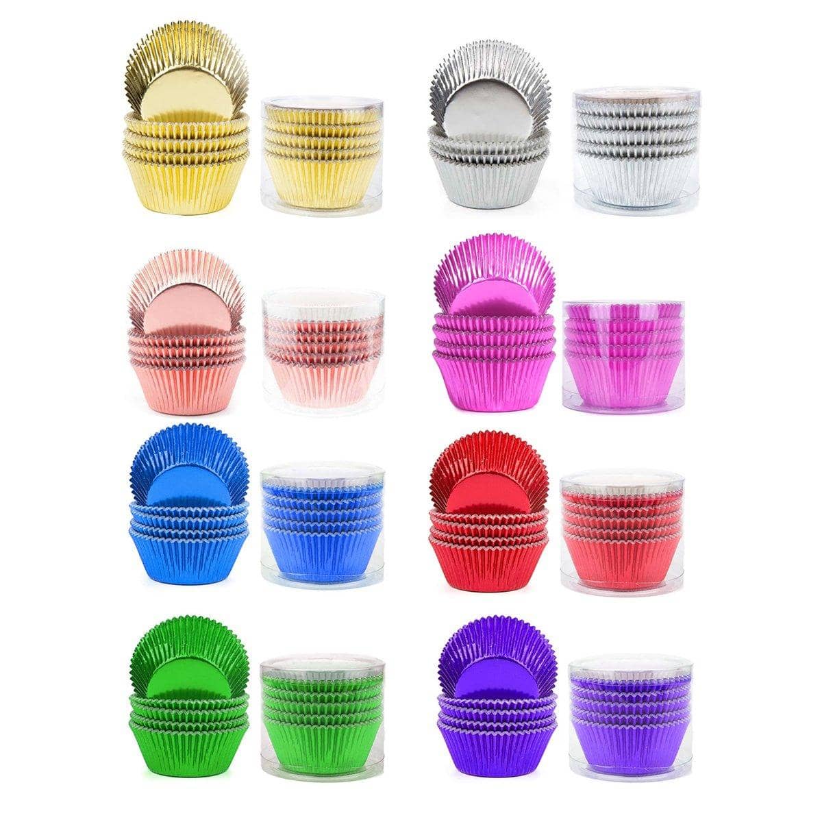 Aluminium Foil Cupcake Liners, Pack of 200 - Red - view 3