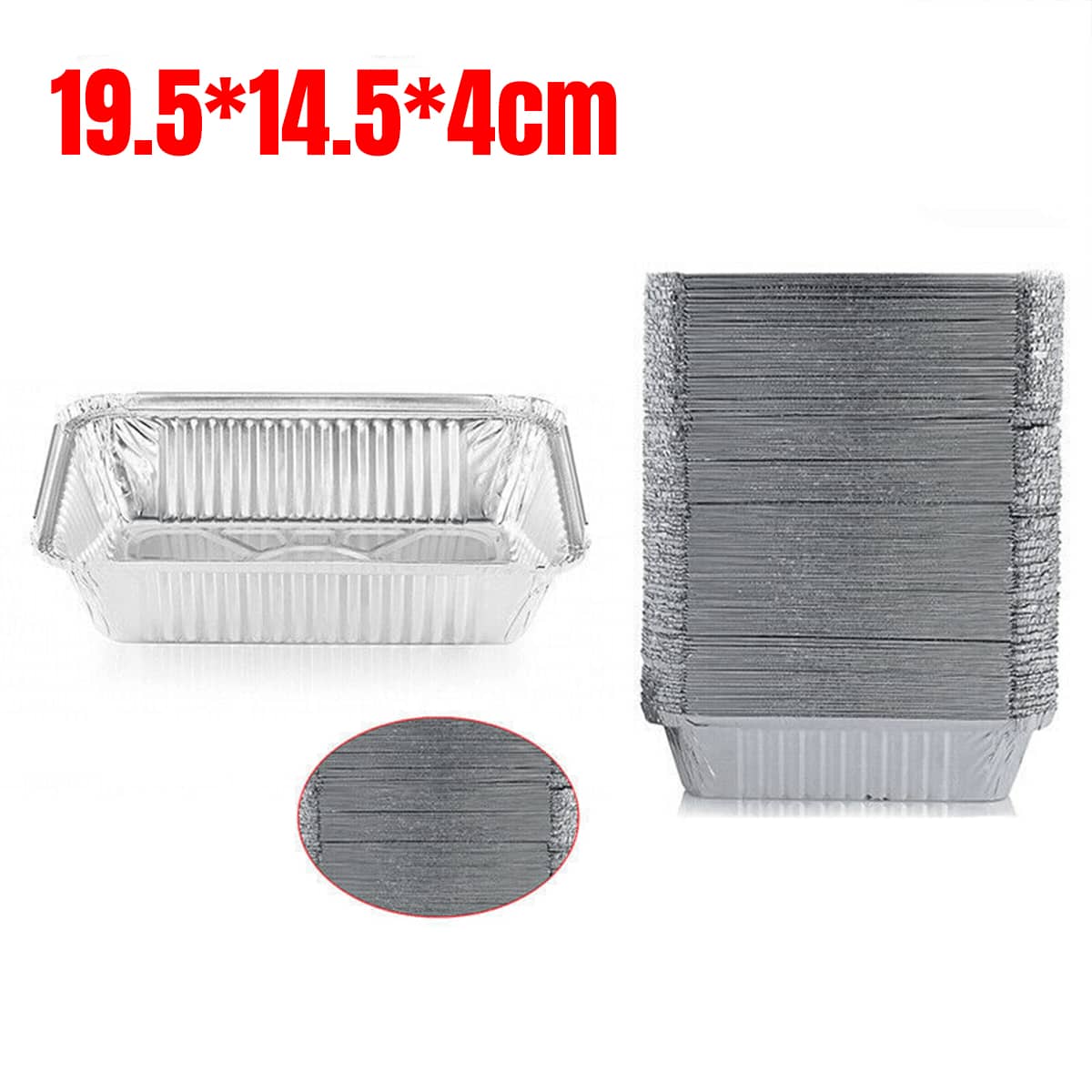 Aluminium Foil Oven Trays for BBQ and Baking - Pack of 80 - view 5