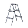 Aluminium Folding Step Ladder Anti-Slip Portable Home Stool - 3 Step Folding Ladder