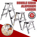 Aluminium Folding Step Ladder Anti-Slip Portable Home Stool - 3 Step Folding Ladder - view 2