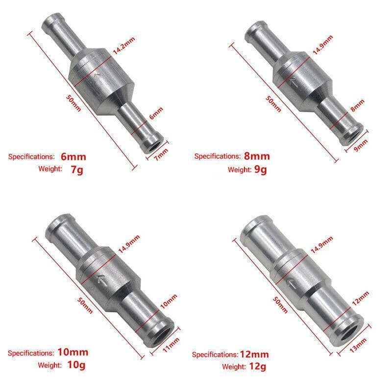 Aluminium One-Way Check Valve for Fuel and Air Lines - 10 mm, Pack of 2 - view 5
