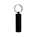 Aluminium Pill Box Keychain Holder, 60 x 17 mm - Black
