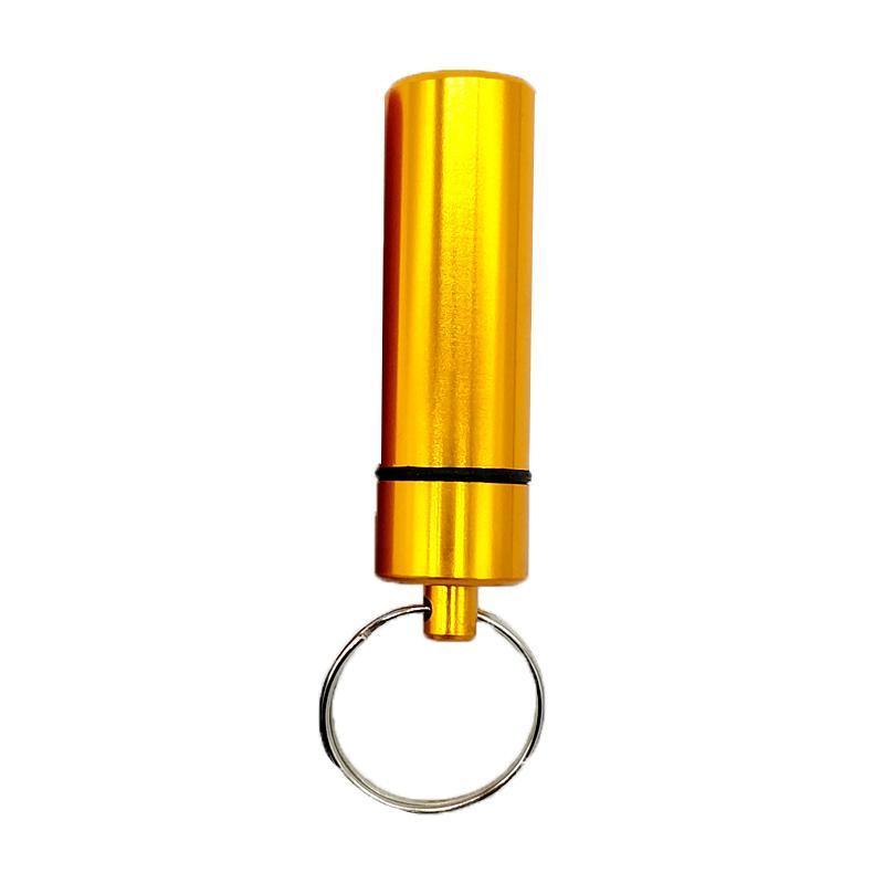 Aluminium Pill Box Keychain Holder, 60 x 17 mm - Black - view 4