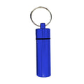 Aluminium Pill Box Keychain Holder, 60 x 17 mm - Blue