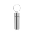 Aluminium Pill Box Keychain Holder, 60 x 17 mm - Silver