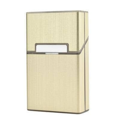 Aluminium Pocket Cigarette Case, 20 Cigarette Capacity - Gold