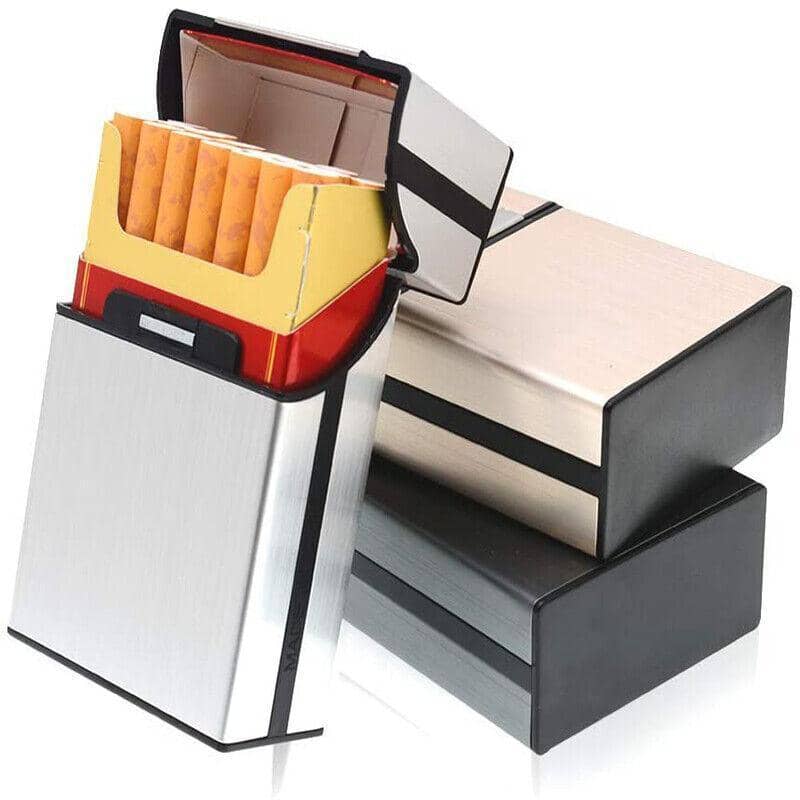 Aluminium Pocket Cigarette Case, 20 Cigarette Capacity - Gold - view 3