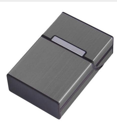 Aluminium Pocket Cigarette Case, 20 Cigarette Capacity - Grey
