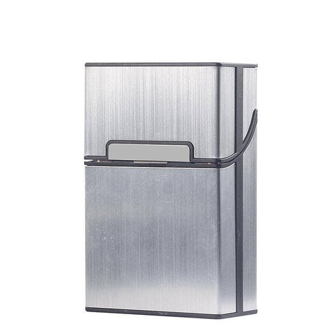Aluminium Pocket Cigarette Case, 20 Cigarette Capacity - Silver
