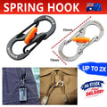 Aluminium S-Biner Carabiner Keychain Clip Spring Hook - Black