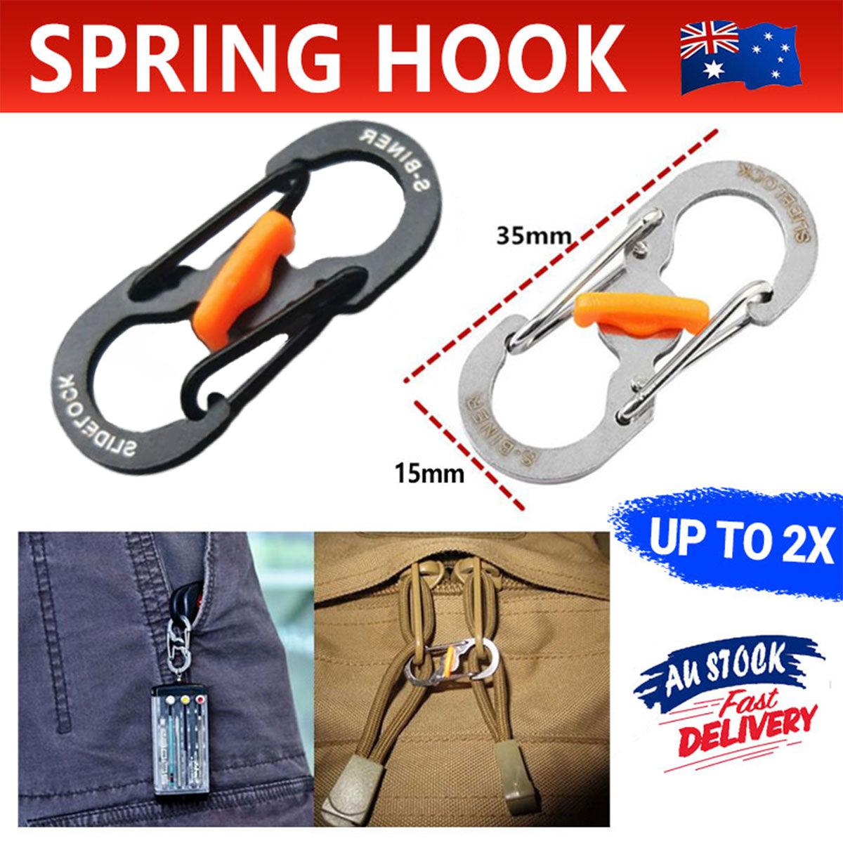 Aluminium S-Biner Carabiner Keychain Clip Spring Hook - Black