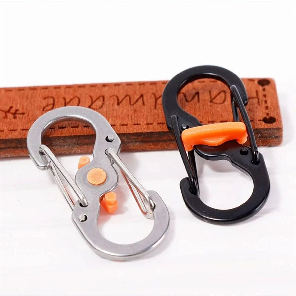 Aluminium S-Biner Carabiner Keychain Clip Spring Hook - Black - view 9