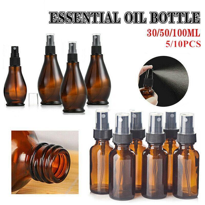 Amber Glass Mist Spray Bottles - 50 ml, Pack of 10 - view 2