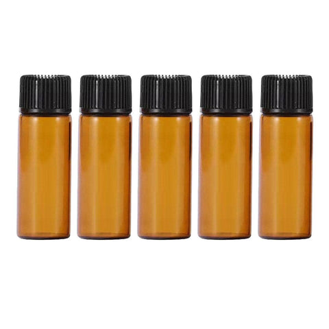 Amber Glass Orifice Reducer Bottles for Essential Oils - 5 ml, Pack of 5