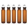 Amber Glass Roller Bottles for Essential Oils - Large 10 ml, Pack of 10 - view 3