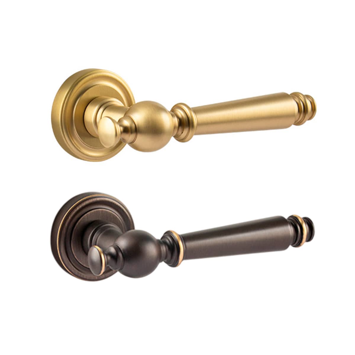 American Style Brass Bedroom Door Handle Modern Interior Lever - Dark Bronze - view 3
