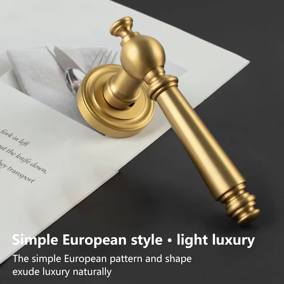 American Style Brass Bedroom Door Handle Modern Interior Lever - Dark Bronze - view 5