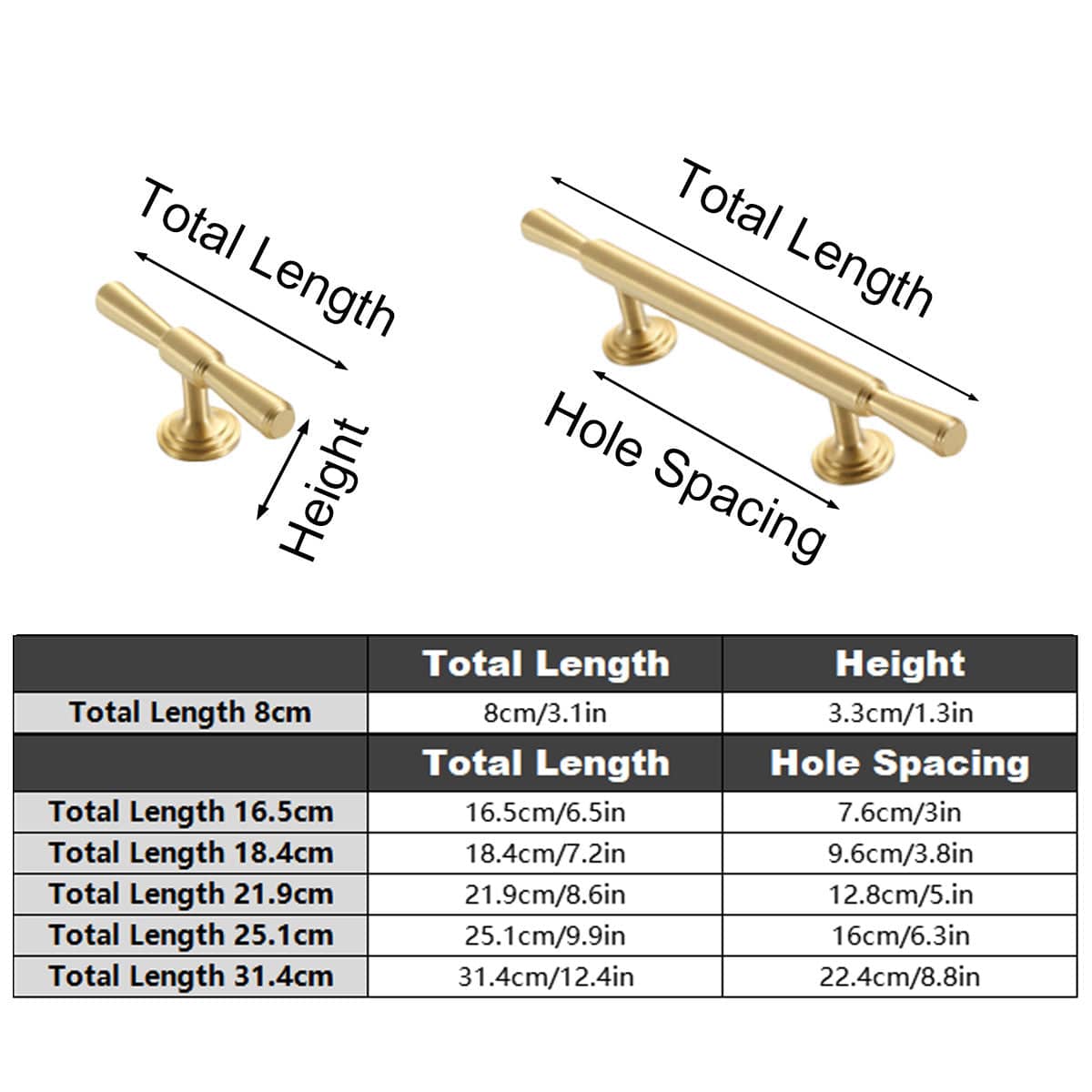 American Style Cabinet Handle Drawer Pull - Gold, 8 cm - view 4