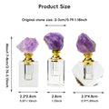 Amethyst Crystal Cap Glass Perfume Bottle, Empty and Refillable - Tall Cylinder Style - view 4