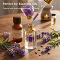Amethyst Crystal Cap Glass Perfume Bottle, Empty and Refillable - Tall Cylinder Style - view 5