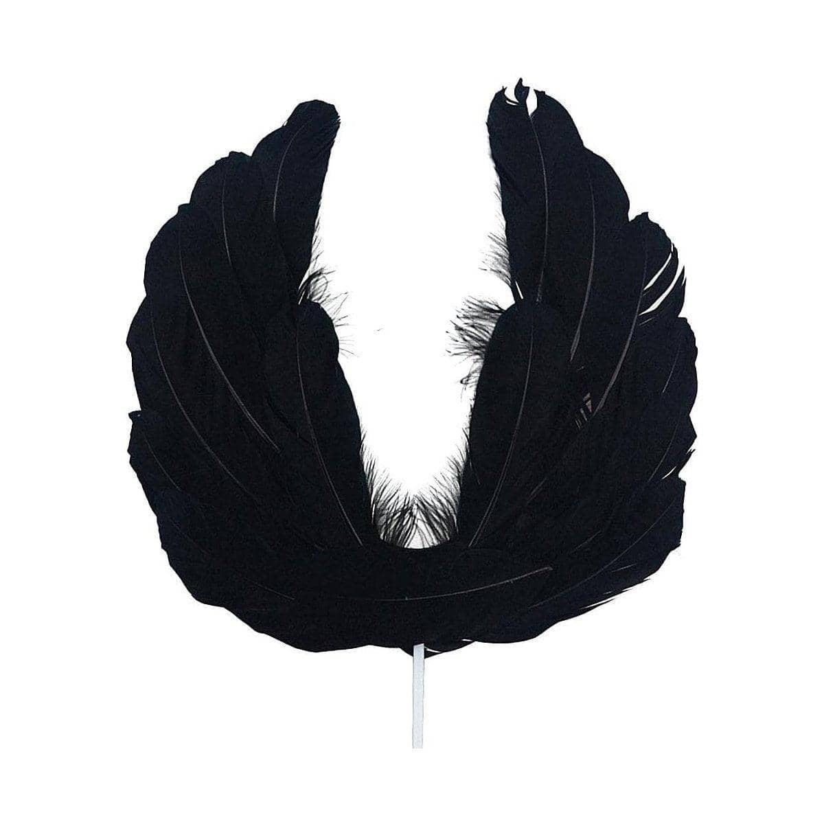 Angel Feather Wings Cake Topper - Black
