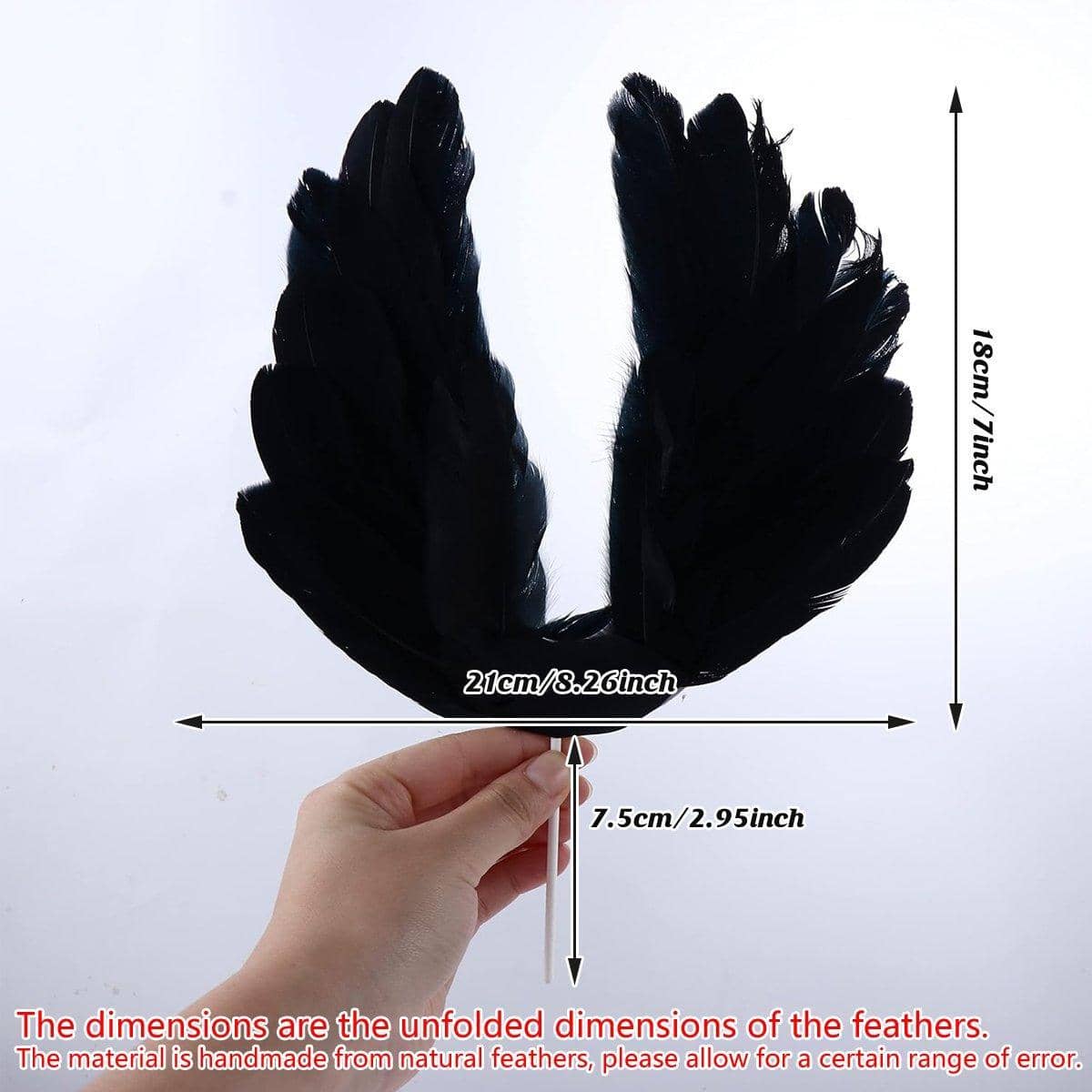 Angel Feather Wings Cake Topper - Black - view 4