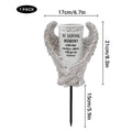 Angel Wing Cemetery Memorial Vase with Ground Stake for Grave and Garden - Grey - view 3
